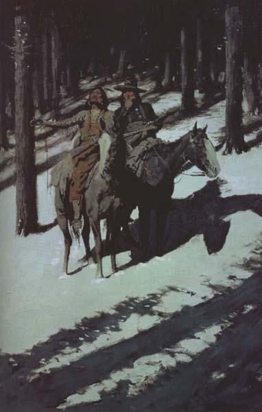 Frederic Remington Indian Scouts in the Moonlight (mk43)